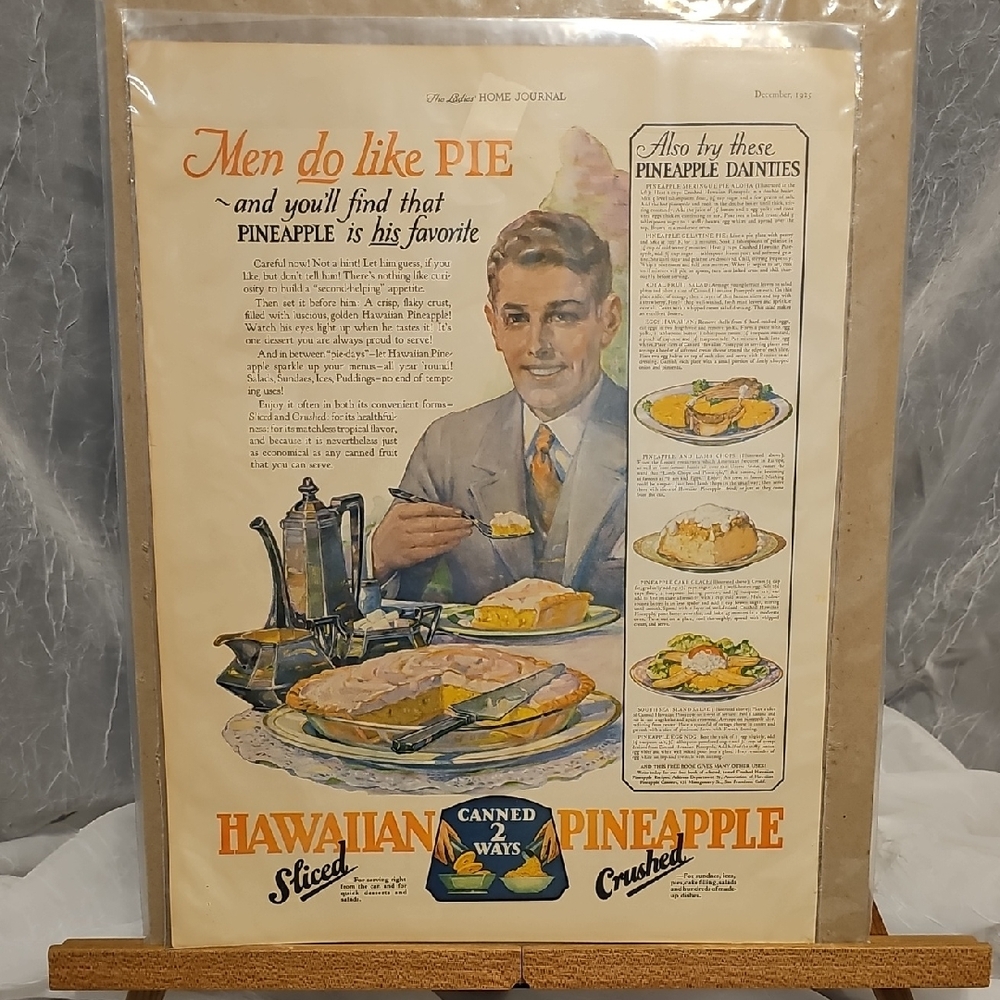 Vintage Hawaiian Canned Pineapple Advertisement 1925